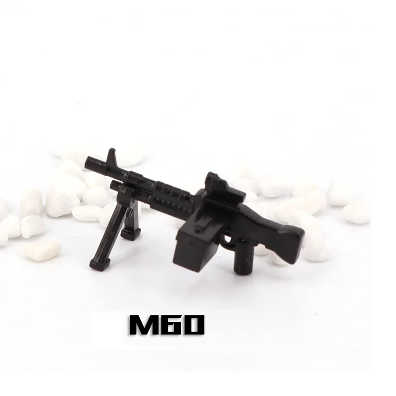 

5PCS M60 Military Weapon Gun Mini Accessories SWAT Soldier Figure Parts Building Blocks Army MOC Bricks Assemble Toys For Gift