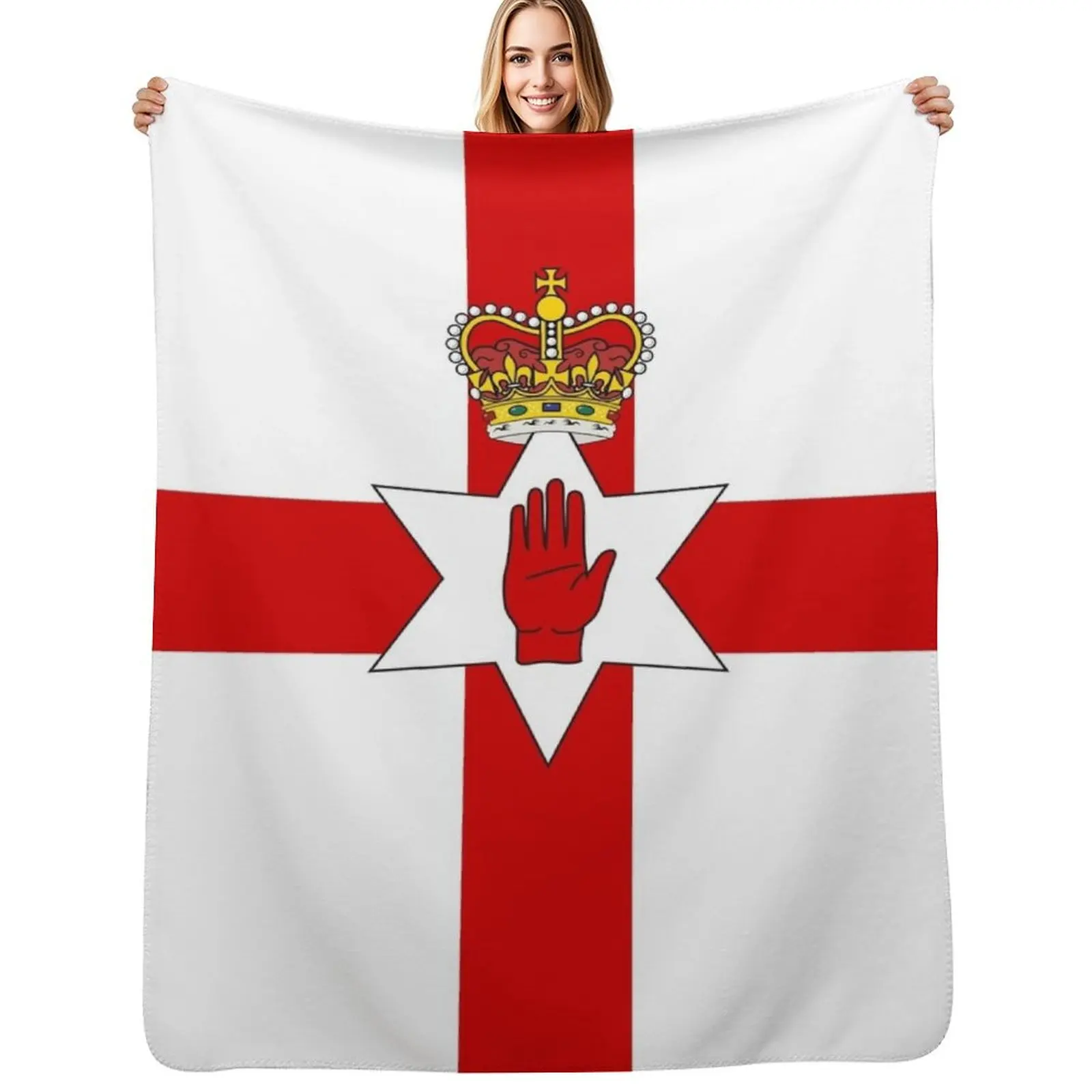 Ulster Banner Flag of Northern Ireland Throw Blanket All Season Lightweight Soft Blanket for Bed