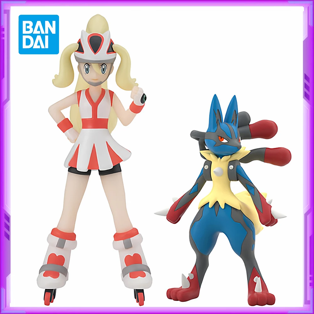 

Original Bandai SHOKUGAN Pokemon SCALEWORLD MEGA Lucario Korrina PVC Anime Figures Action Figure Model Toys