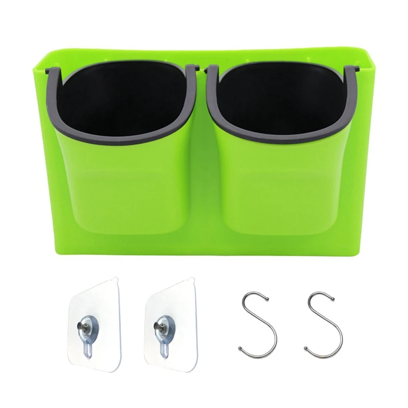 

Green Plants & Flowers Plastic Pots Baskets With Hooks, For Home Garden Porch Kitchen Wall