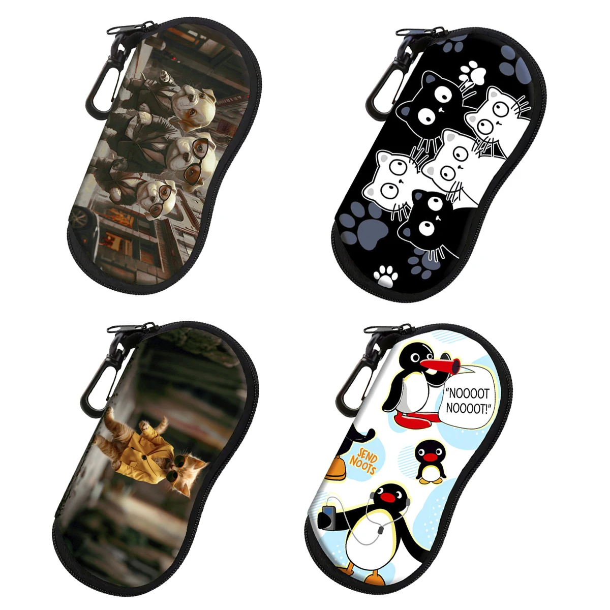 

Black Cat Cartoon Animals Sunglasses Case Glasses Case For Women Men Cute Pet Dog Eyeglasses Case Glasses Box With Zipper