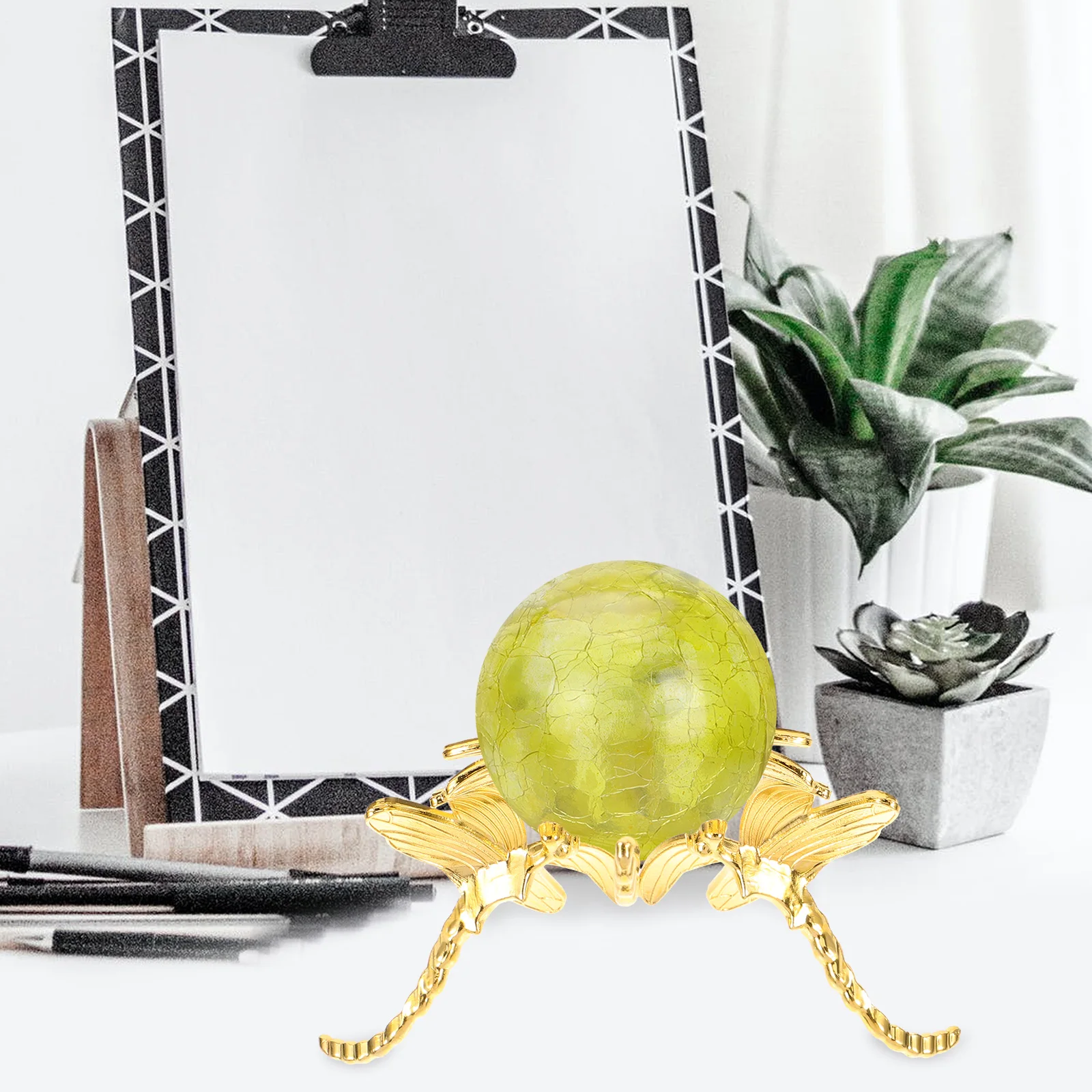 

Metal Display Stand For Crystal Ball, Dragonfly Shaped Holder With Stable Base, Desktop Art Ornament, Home Office Decor,