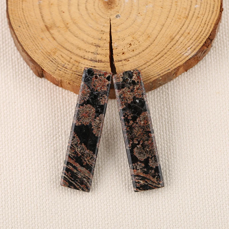 B&F Snow Flake Obsidian Earring Beads for Jewelry Making, Handmade Natural stones beads, Stones for jewelry Making Supplies