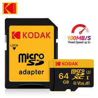 KODAK MicroSD Memory Card 128GB 256GB UP TO 100MB/s Class10 U3 32GB 64GB TF Card 4K HD with Card Reader Adapter Microsd for PC