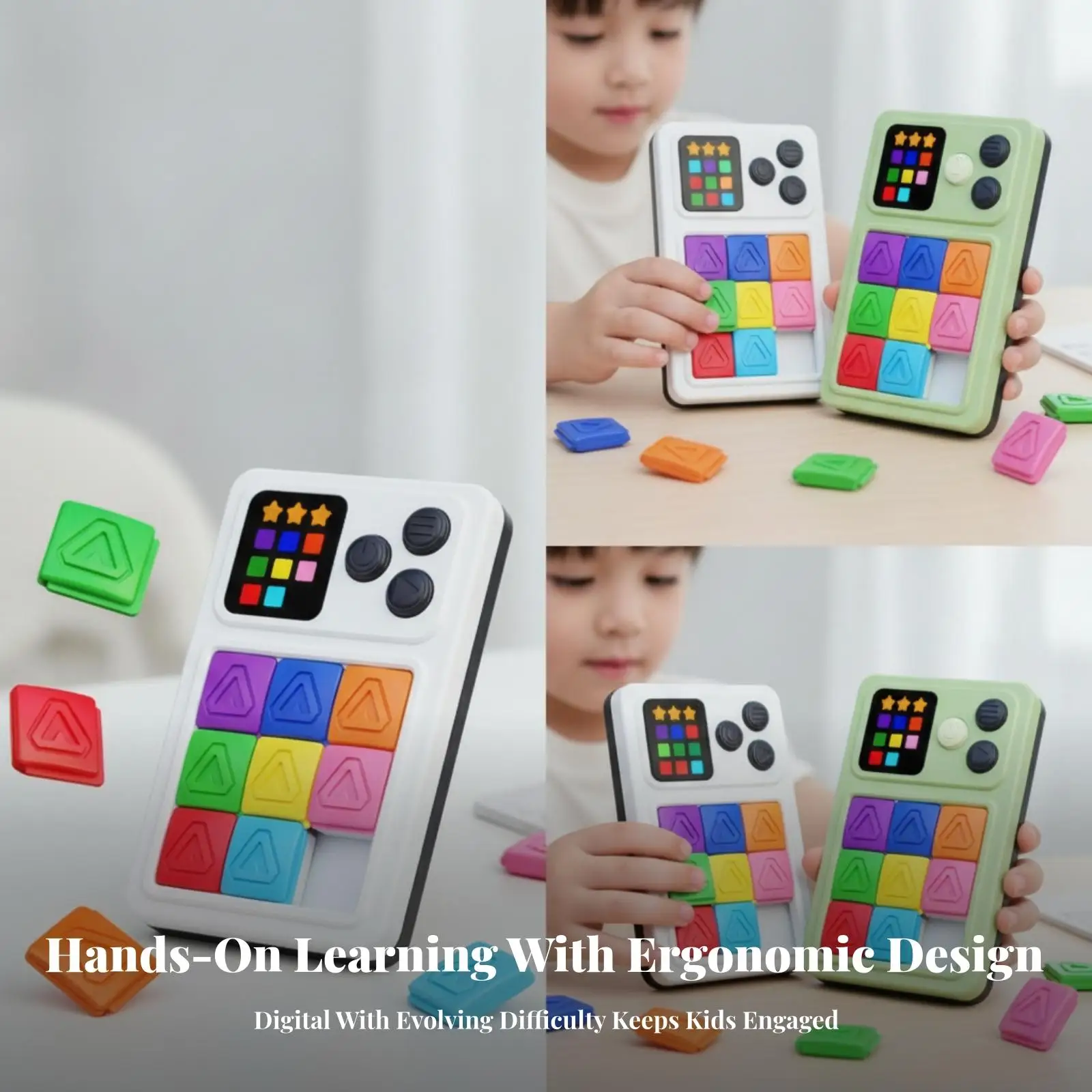 Brain-Teasing Color-Sliding Reasoning Puzzle Educational Electronic Sliding