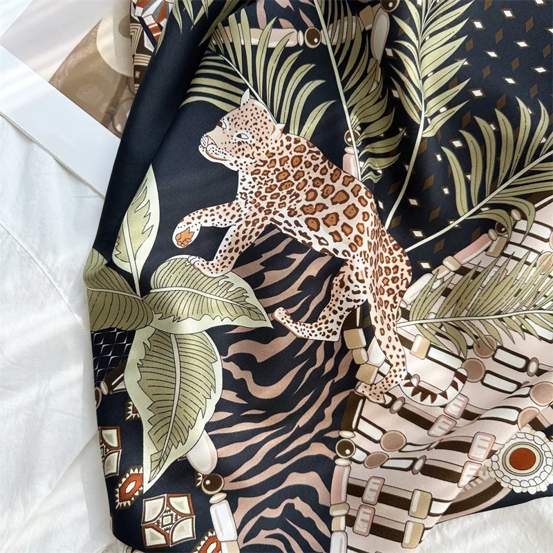 Lenço de sarja de seda 90cm marca de luxo xales quadrados 100% cabelo amoreira pescoço bandanas pescoço cabeça acessórios roupas decoração