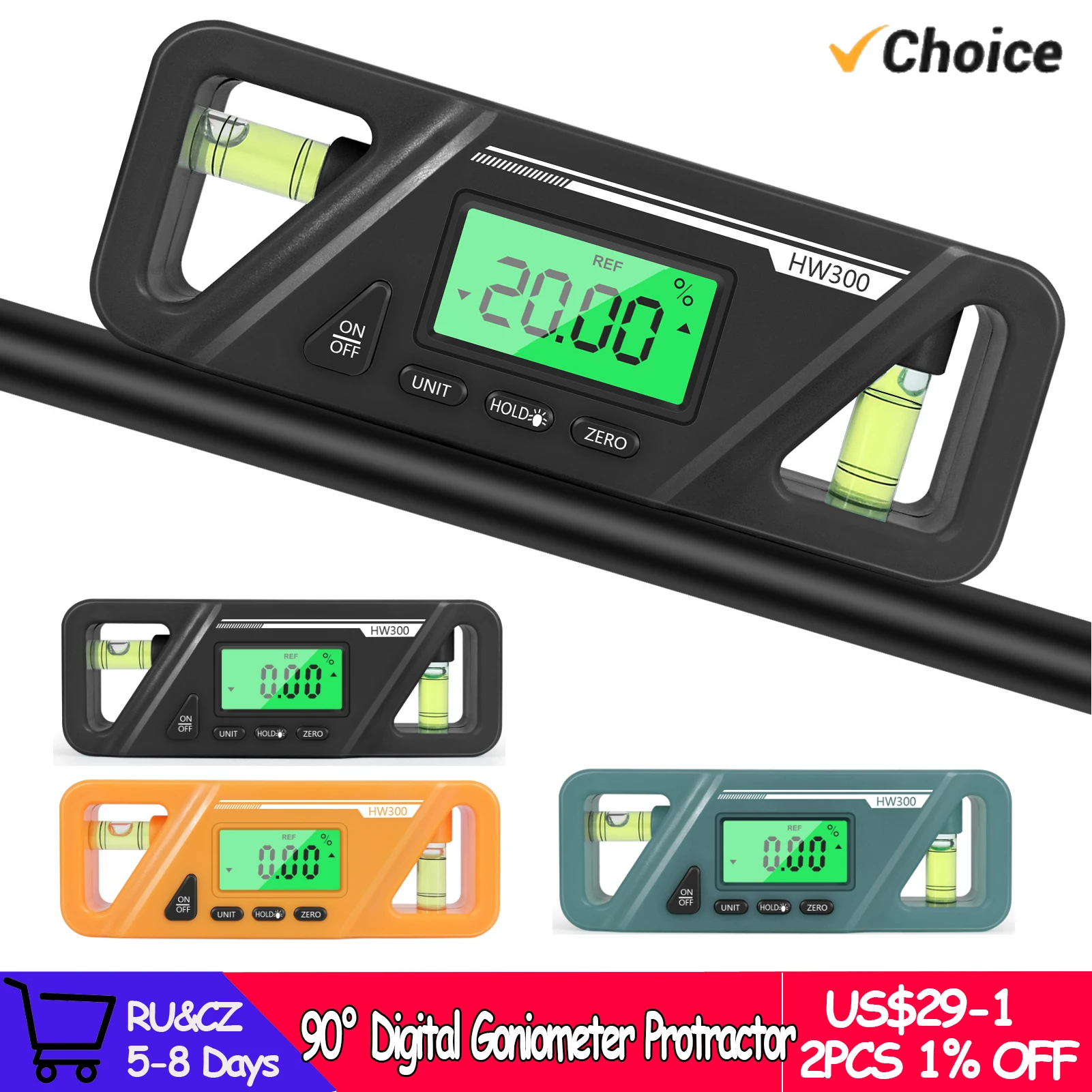 Magnetic Electronic Goniometer LCD Digital Angle Meter Backlight Angle Protractor Slope Conversion Meter Digital Inclinometer