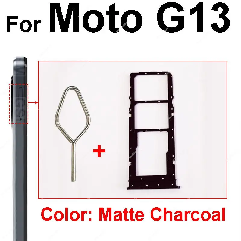 Sim Card Slot Tray Holder For Motorola Moto G13 G23 G53 G73   Card Reader Adapter Socket Replacement Repair Parts