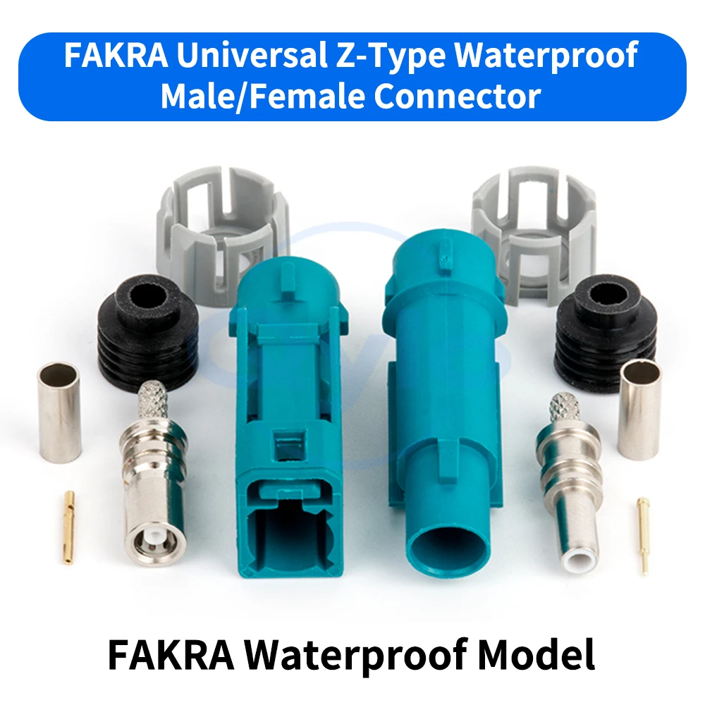 Universal Fakra Z-Type - J/K-1.5 Waterproof Male/Female Car Camera Connector for RG174/RG316 Cables (1 pcs)