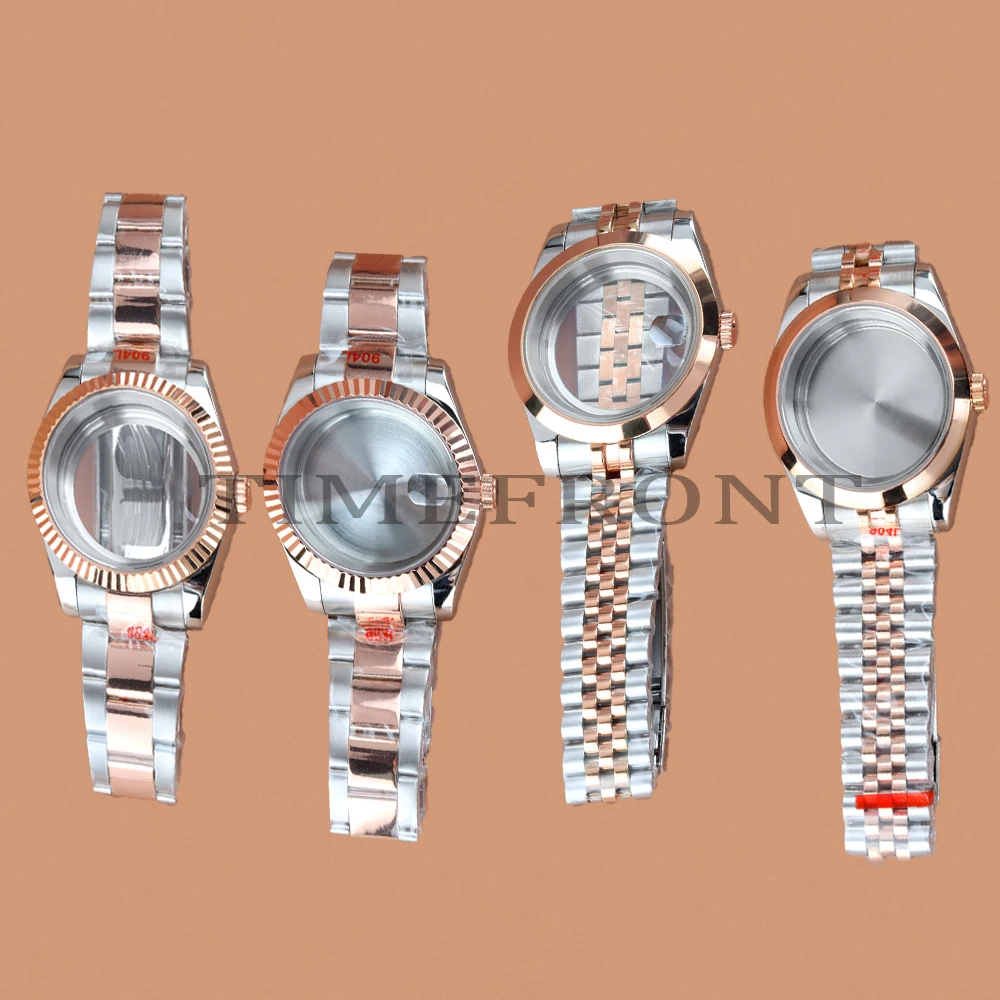 

Корпус часов NH35, 36/39 мм, розовое серебро, сапфировое стекло, подходит для Datejust NH35 NH36, автоматический механизм, циферблат 28,5 мм, браслет Jubilee/Oyster.