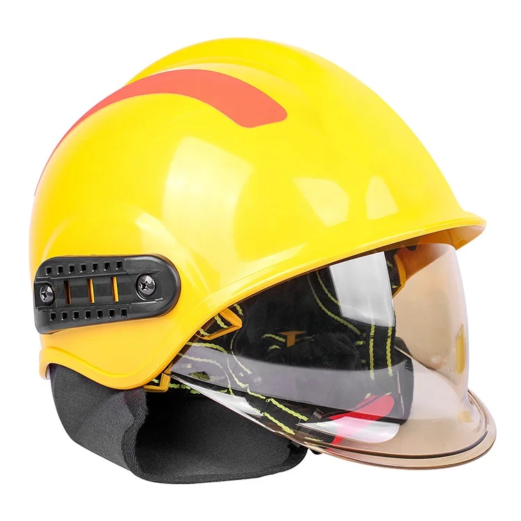 Heat Resistant Firefighter Reflective Rescue Helmet with Led Lamp