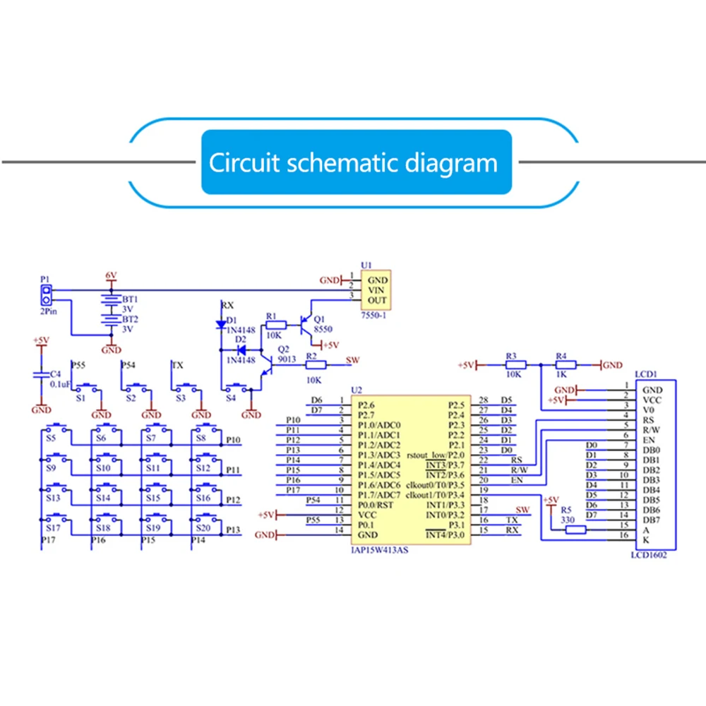 Elektroniczny zestaw zrób to sam 51 kalkulator biurkowy do ćwiczeń z projektem lutowania z wyświetlaczem LCD1062 dla liceum