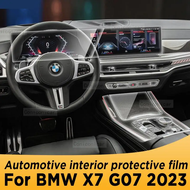 

For BMW X7 G07 2023 Gearbox Panel Navigation Screen Automotive Interior TPU Protective Film Anti-Scratch Sticker Accessories