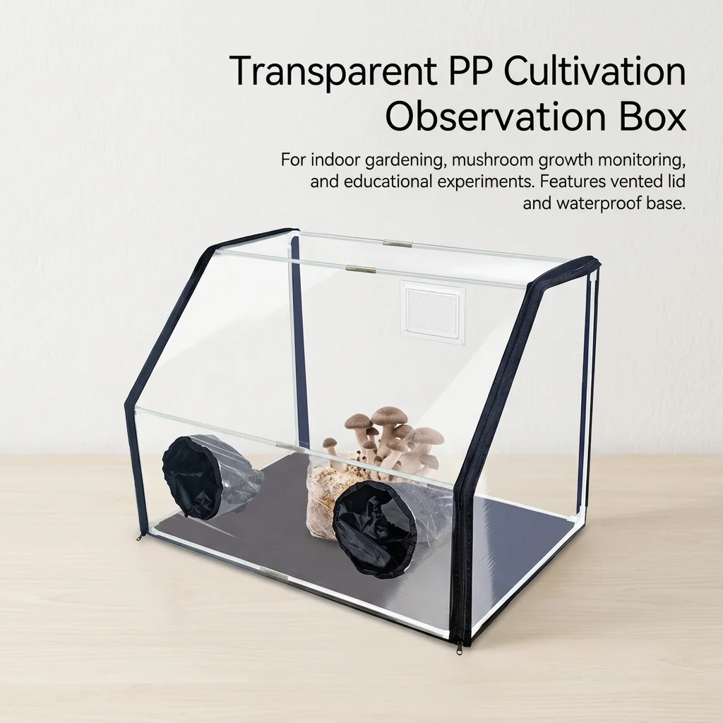Thickened PP Mushroom Observation Box for Home Garden Hobbyists Fungi Cultivation Case Seedling Greenhouse Kit Durable