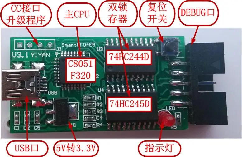 Zigbee simulator cc2530/cc2531/cc2540 downloader smartrf04eb supports packet capture