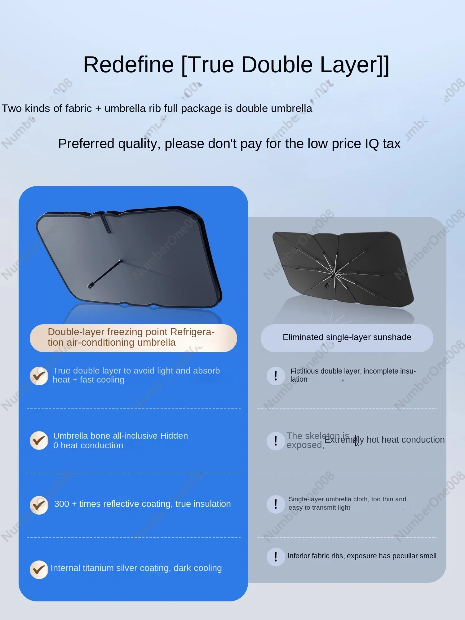 

Двухслойный автомобильный солнцезащитный козырек на лобовое стекло