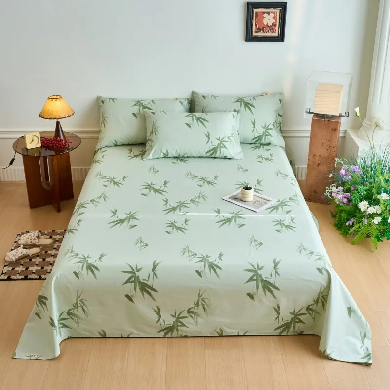 

New striped plaid printed sheets cotton simple old coarse cloth sheets household three-piece set