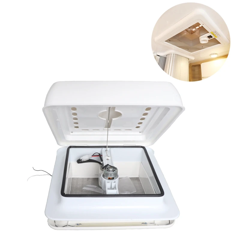 

RV Accessories Roof Vent Fan 280MM 12V Manual Control 11'' 2 Models Reversible Motorhome Skylight Smoked Lid UV Protection