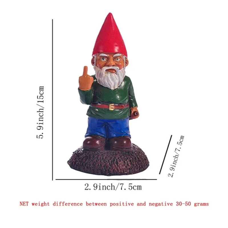 1pc Give The Middle Finger To Drink The Old Man Resin Decoration Gnome Statue for Lawn Garden Decor Ornament