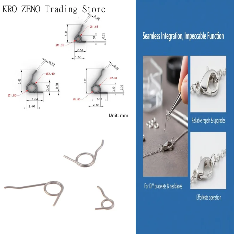 1*Stainless Steel Jewelry Lobster Clasps Torsion Spring Wire Dia 0.3mm Jewelry Mini Lobster Clasps Spring Small Torsion Spring
