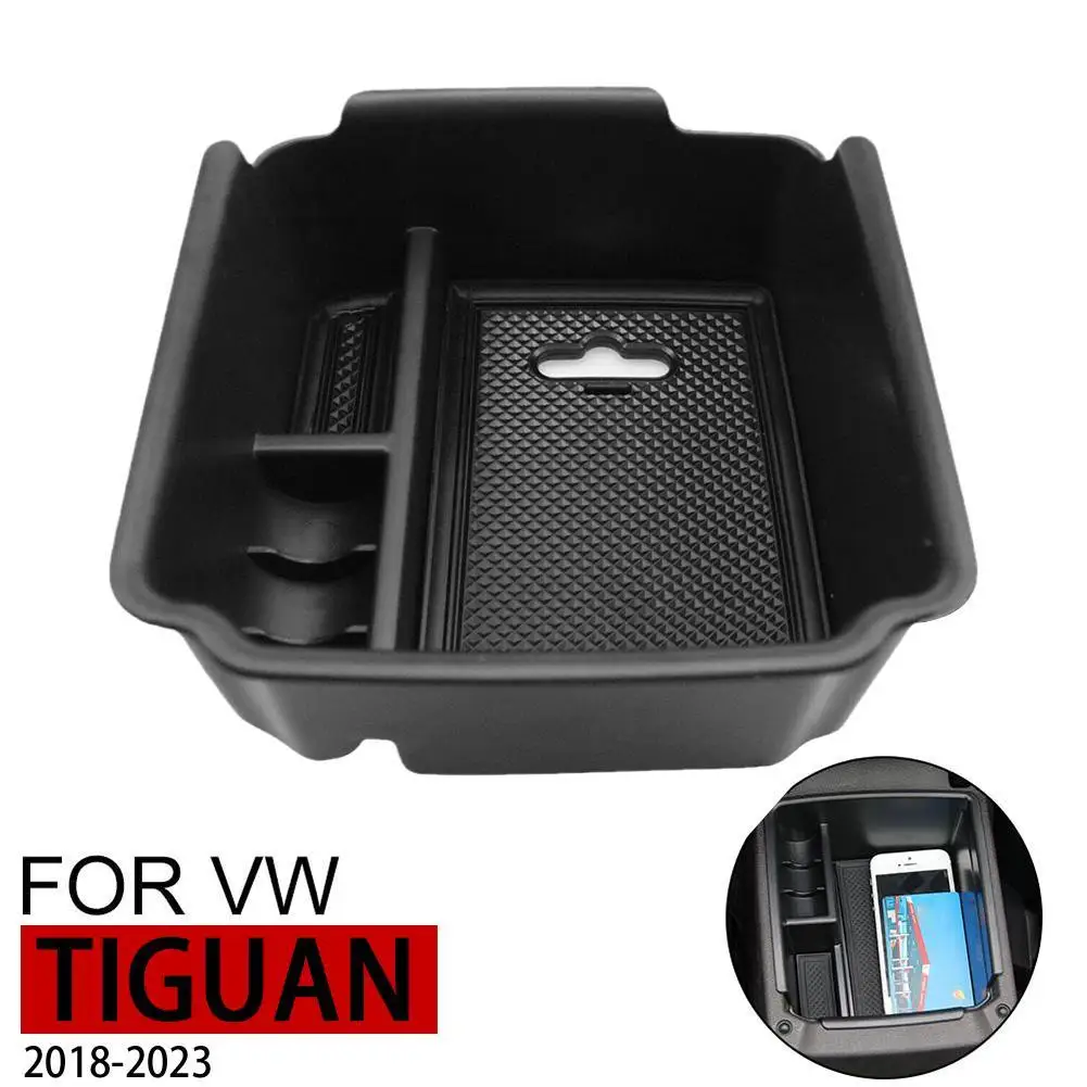Caixa de armazenamento de apoio de braço do carro para vw tiguan 2018-2023 console central caixa de armazenamento organizador acessórios interiores do carro