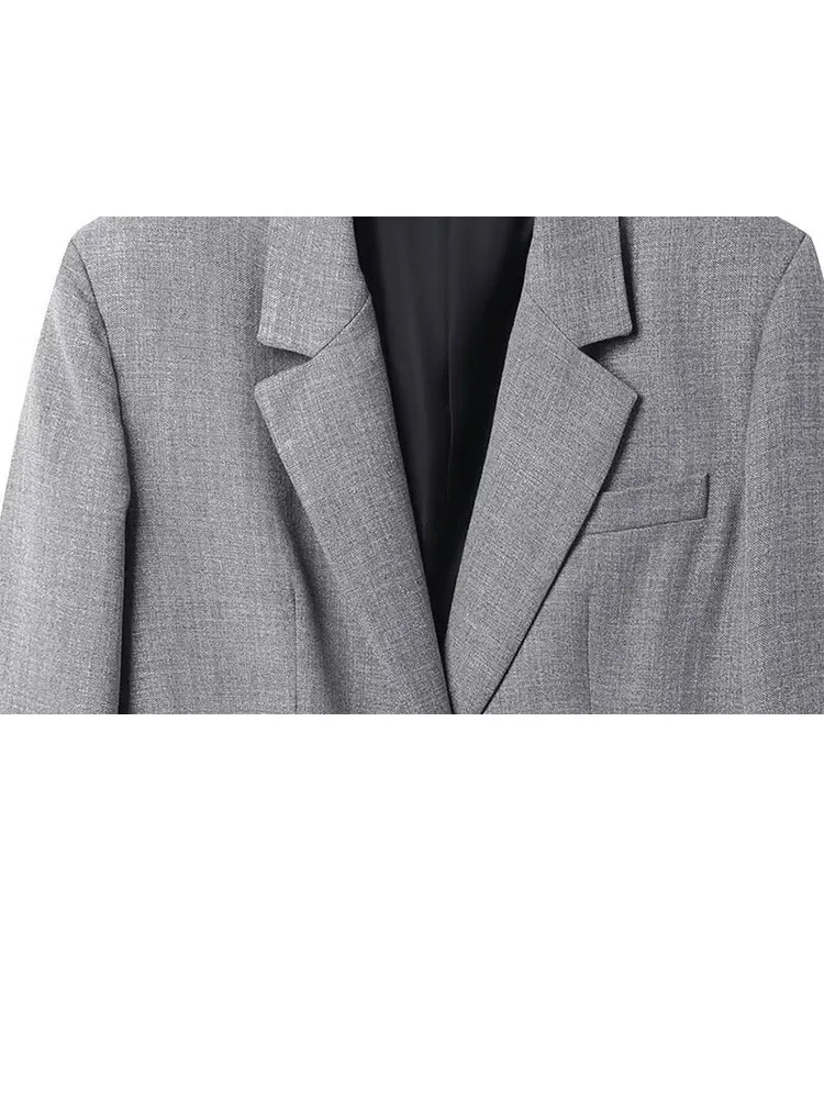 HH Vrouwen Lente Herfst Commuter Blazer Rok Tweedelig Professioneel Pak Met Lange Mouwen Slank Veelzijdig Modieus Textuurpak