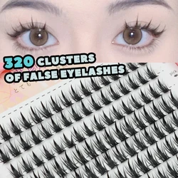 Fake Eyelashes 320 Clusters Individual Lashes Mixed Length Eyelash Book Soft Natural Look Fox Eye Korean Cute Makeup Eyelashes