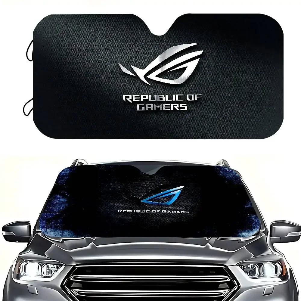 

Republic Of Gamers Windshield Sun Shade For Sedans,51.2" X 27.5"Upgraded Car Sunshade For Front Windshield Visor Protector