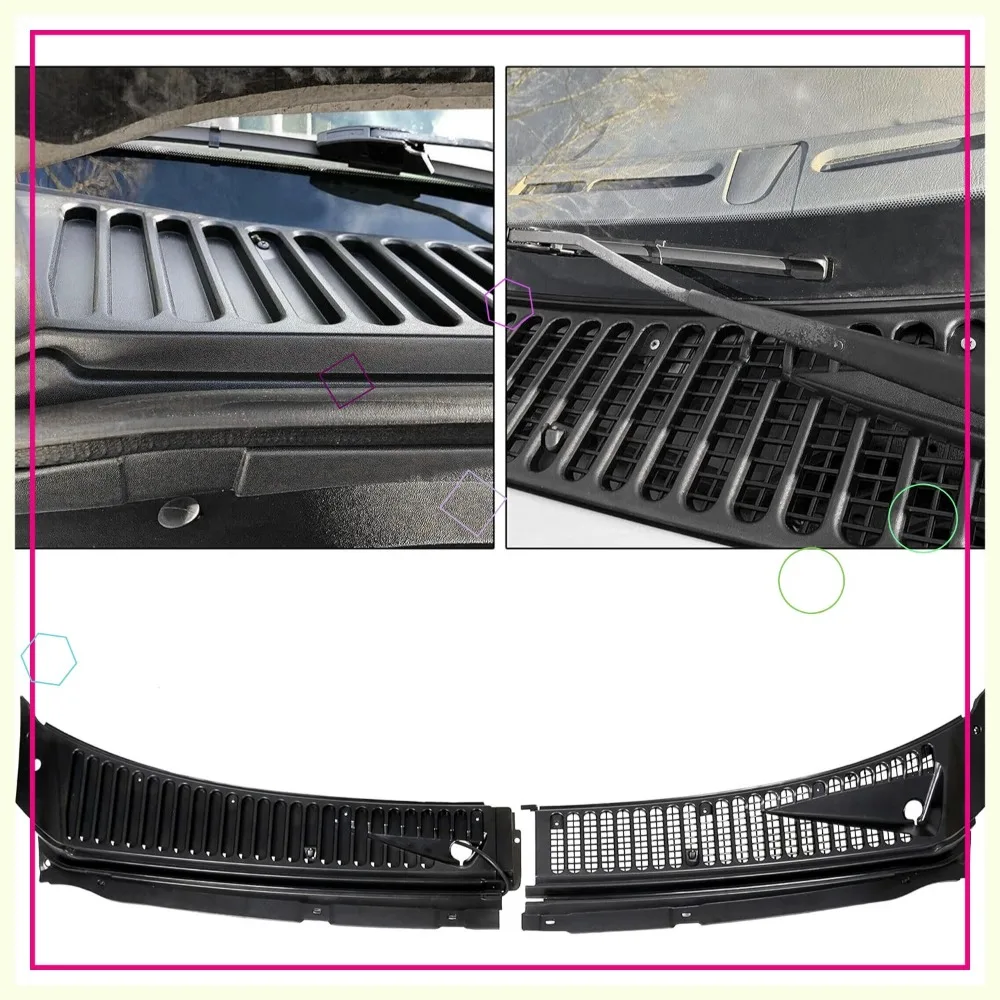 

Windshield Wiper Vent Grille for 1999-2007 Ford F250-F550 Super Duty & 2000-2005 Excursion, Black