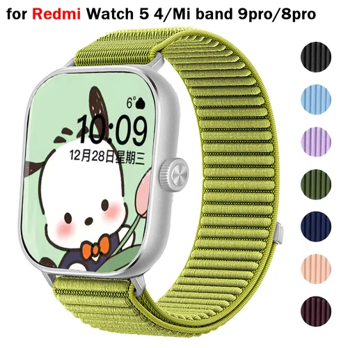 Correa de nailon para reloj Redmi 5 4, banda deportiva transpirable para xiaomi Miband 9pro 8pro, correa, accesorios de pulsera para reloj