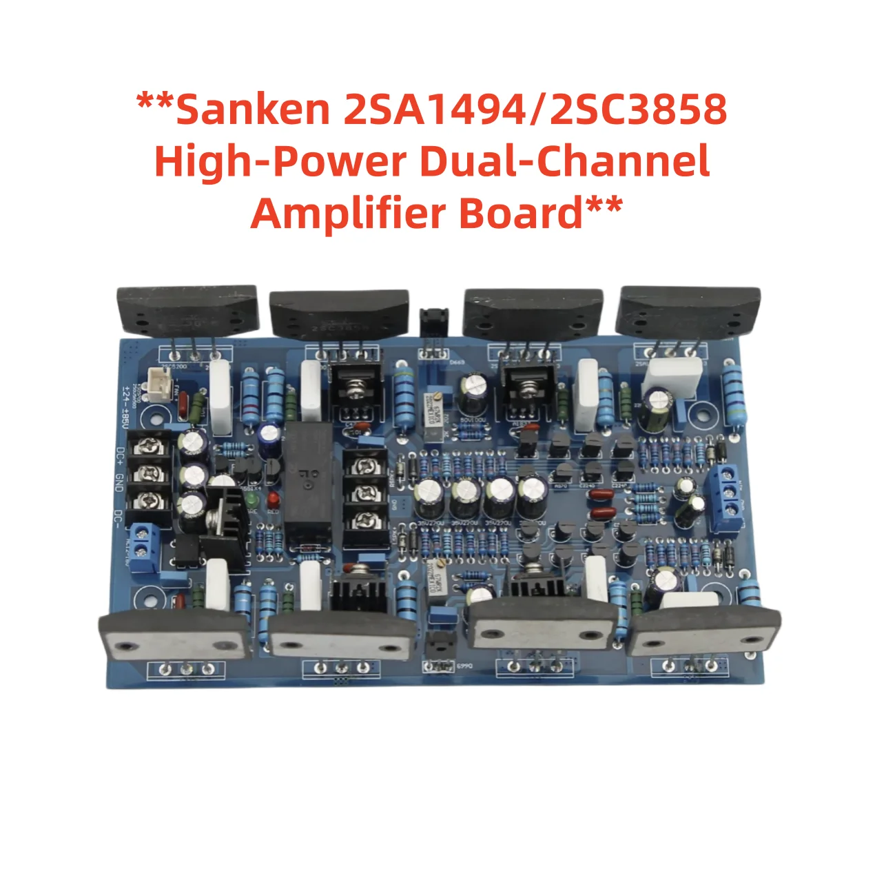 Sanken 2SA1494/2SC3858 High‑Power Stereo Amp Board, Hi‑Fi Audiophile‑Grade Pure Post‑Stage Amplifier 300W+300W for Stage Audio