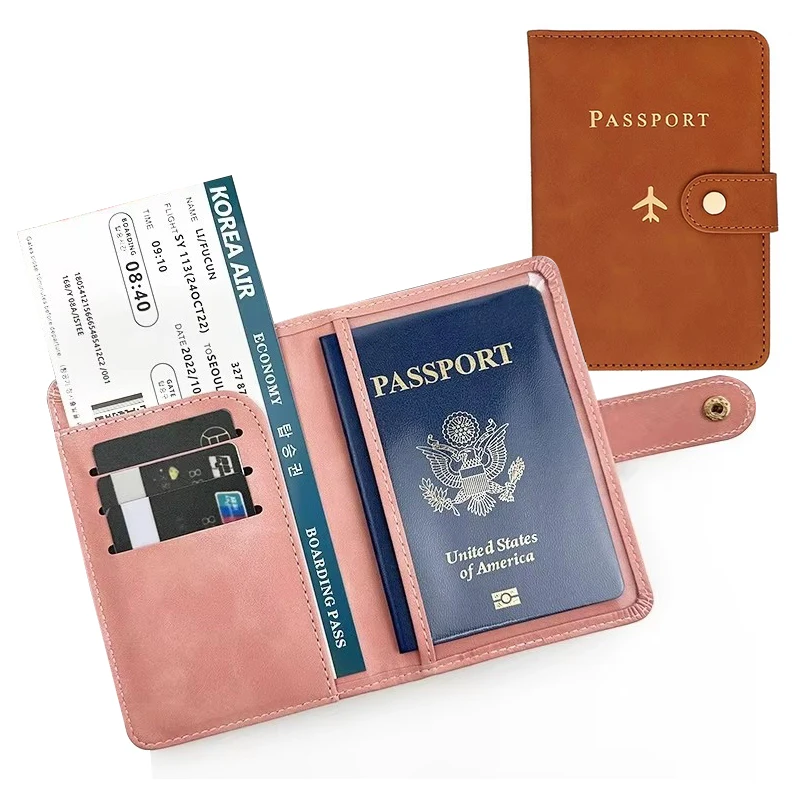 

New Passport Cover Buckle Man Women Travel Passport Holder,Passport Case Holder Bridesmaid Groomsman Gift Passport Wallet