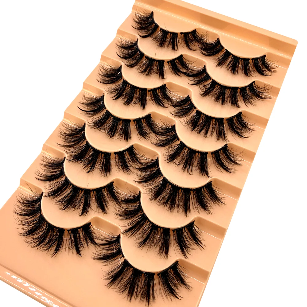 7 pares de pestañas postizas naturales segmentadas, maquillaje largo y fino, pestañas de visón 3d, extensiones de pestañas de visón