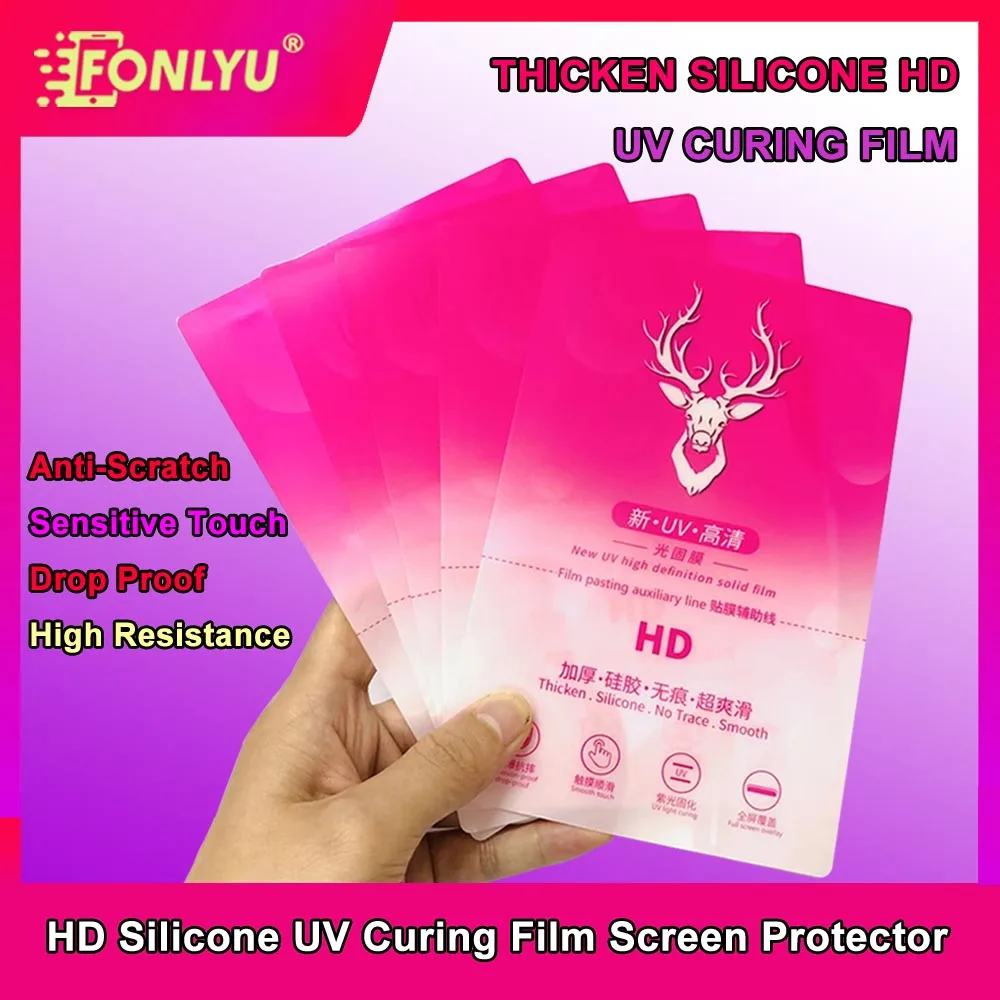 

FONLYU 50pcs Thicken HD UV Curing Film Silicone Anti-scratch Screen Protectors for Hydrogel Movies Plotter Cutting Machine
