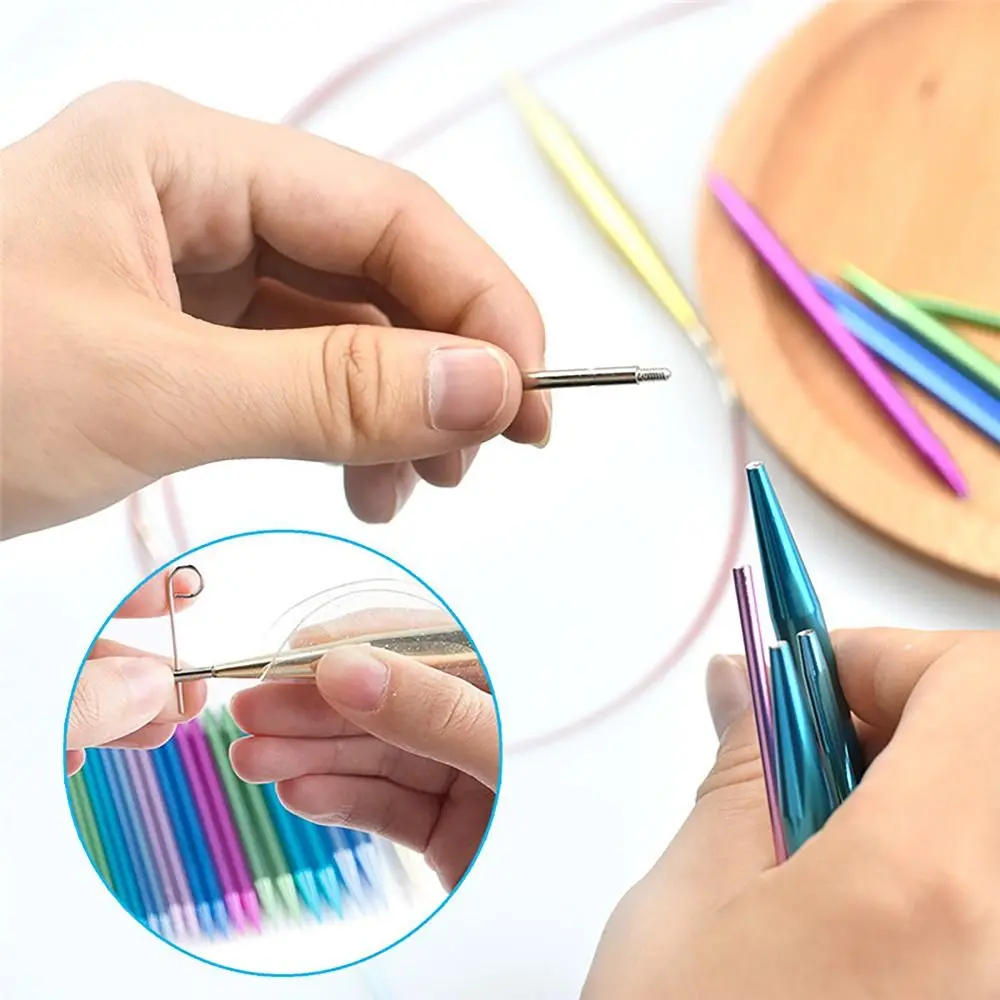 Interchangeable Knitting Needle Set Aluminum Plastic Knitting Supplies Knitting Tools Crochet Hooks Gift for Weaving Enthusiasts