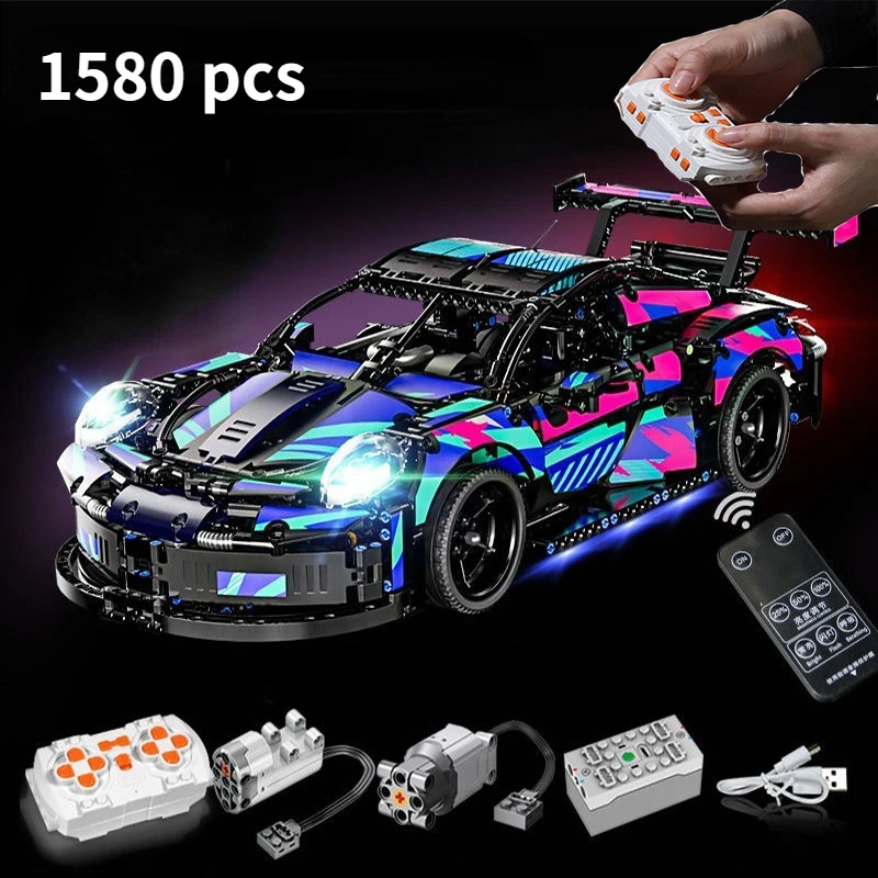 Building blocks Technology Car Sports car 1580PCS Boys toys Children gift model buildi  1:10  ng project Adult brick builder