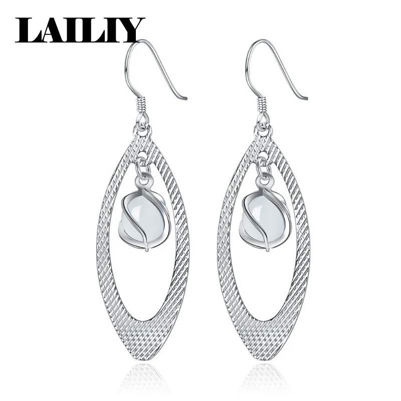 LAILIY925 Sterling Silver Long Tassel Openwork Teardrop Drop Earrings For Women Fashion Jewelry Engagement Wedding Birthday Gift