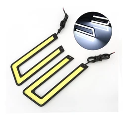U Shape Bright LED External Light Car Styling DRL Daytime Car COB LED Light Auto DC 12V Running Light for Car Driving Fog Lamp