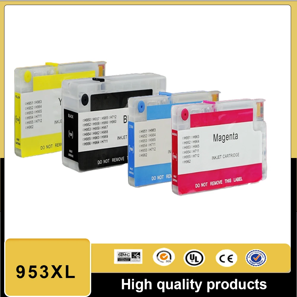 Многоразовый картридж Vilaxh 953 953XL с чипом ARC, совместимый для HP OfficeJet Pro 7720 7740 8210 8710 8715 8718 8720 8725