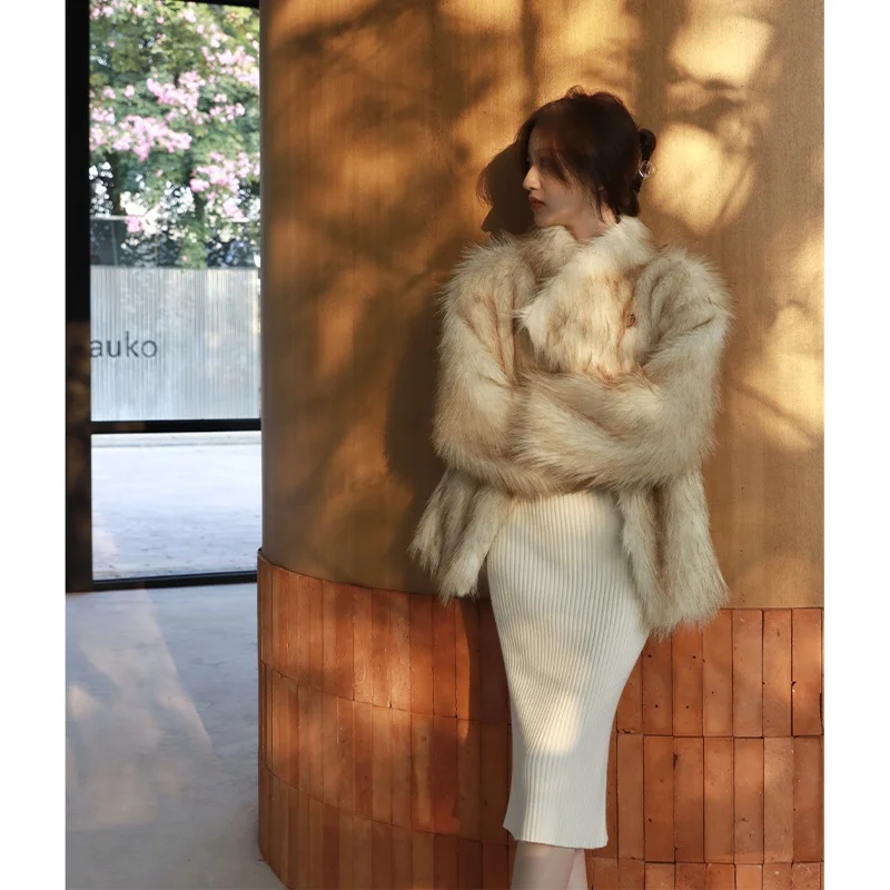 

Женская теплая шуба SerioLudere Lazy Egg из натурального меха с воротником-стойкой, не пышная, зимняя верхняя одежда