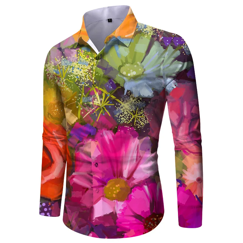 Polo de manga larga con estampado 3D para hombre, cárdigan informal, Top, primavera y otoño, novedad de 2023