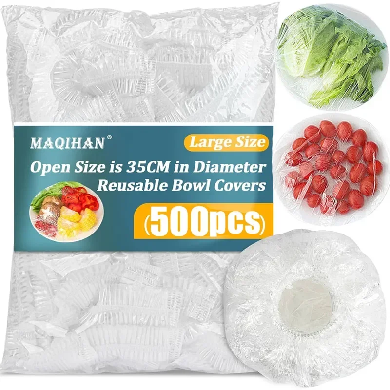 Disposable Transparent Plastic Food Covers, Food preservation bag, Elastic cling film, Food storage bag,Kitchen supplies