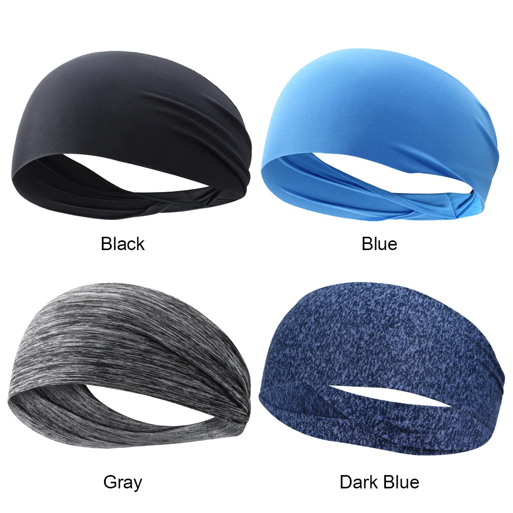 Elastic Headband Quick Dry Sweat Absorption Headdress Anti-slip Sports Hairband Breathable for Yoga Running Biking