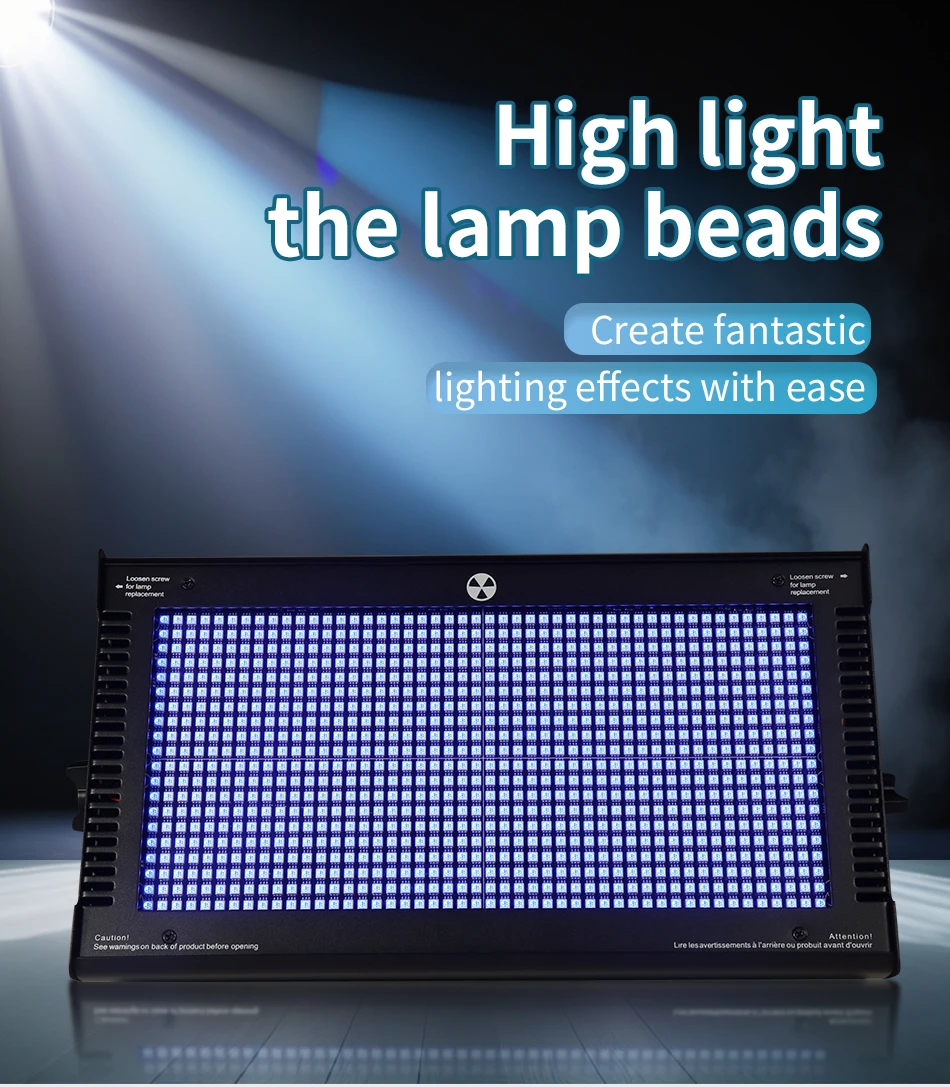 DMX 1000W RGB DMX512 LED Stroboskop-Effektlicht Party Club Bar Bühnendekorationsausrüstung LED-Stroboskoplicht – Detail 2