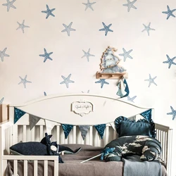 Boho Cartoon Starfish Wall Stickers for Kids Room Baby Nursery Wall Decals Stars Home Decorative Stickers DIY