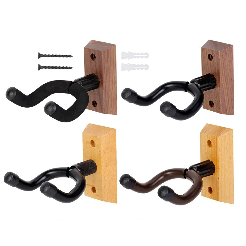 Guitar Wall Hook, Solid Wood Hook with Holes, Electric Guitar Wall Mount Bracket, Cross-border