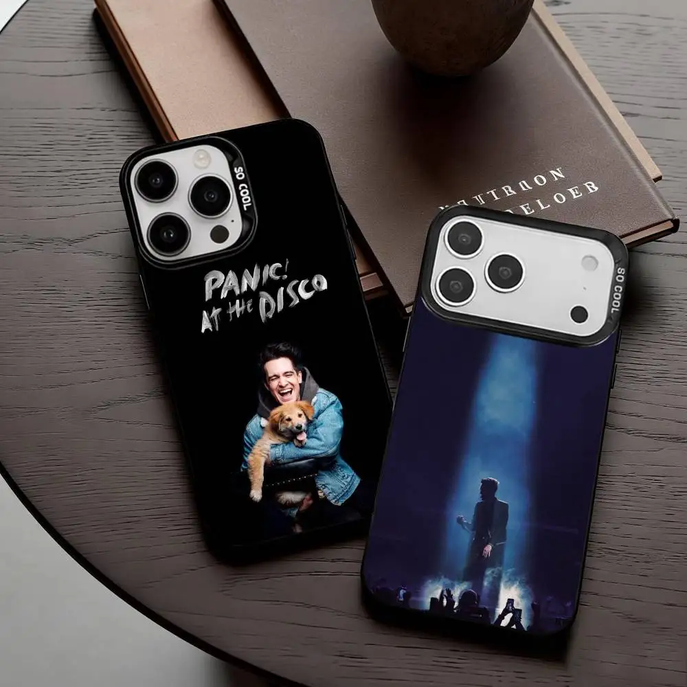 

Theatrical Band P-Panic-C At The Disco Phone Case For iPhone17,16,15,14,13,12,11 Plus,Pro Max Black Candy silver phone case