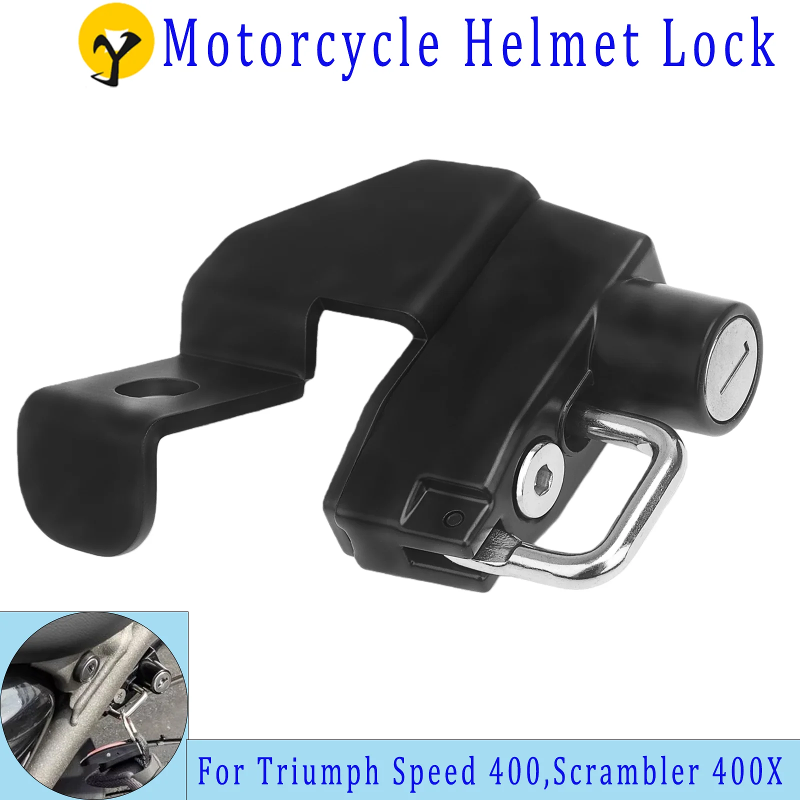 

New Motorcycle Helmet Lock for Speed400 Scrambler400X Side Anti-Theft Device 2024-2025 Models Includes 2 Keys
