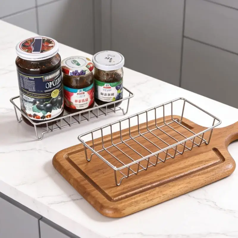 1PC Stainless Steel Bathroom Storage Rack Space Saving Waterproof Multipurpose Kitchen Spice Organizer Tray Bathroom Accessories