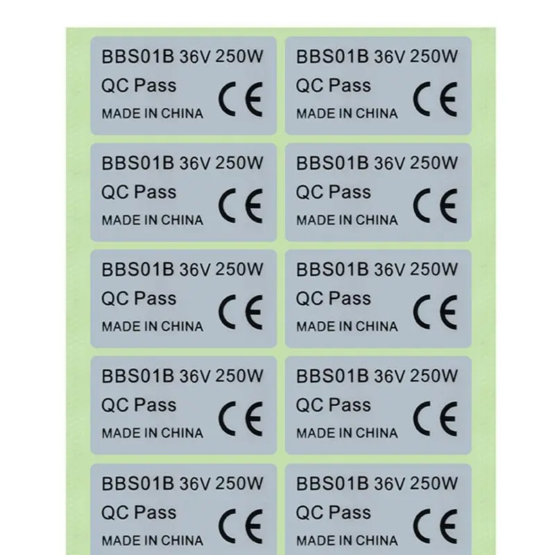 CGDS-20PCS Ebike Sticker For Bafang Front Rear Hub Motor CE Label Tag 36V250W Electric Bicycle Conversion Kit Sticker